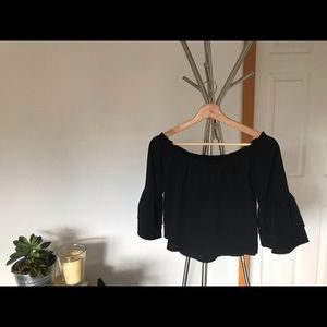 Black off the shoulder blouse